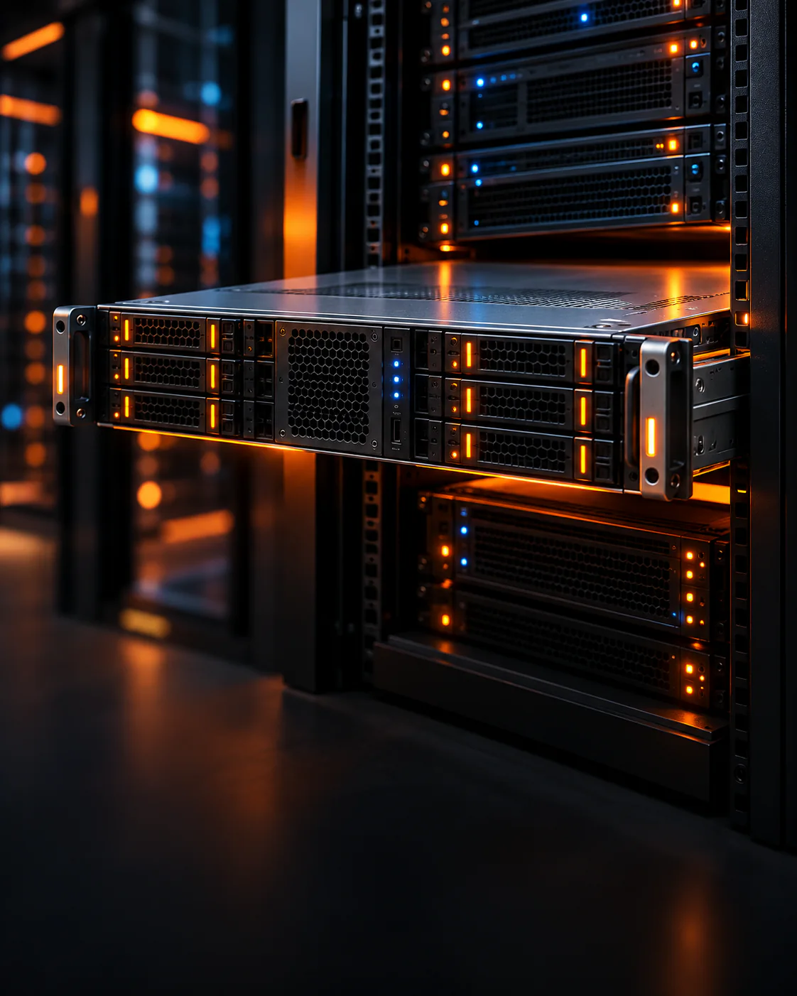 2U dual-processor rack server front view with drive bays