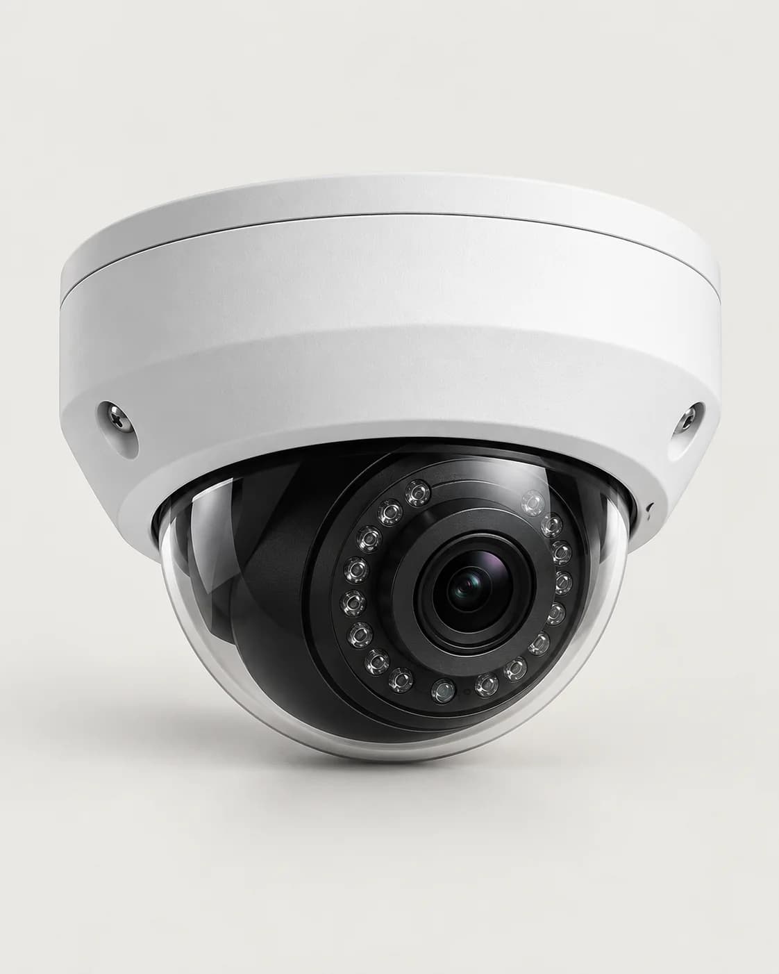 White 4MP PoE IP dome CCTV camera