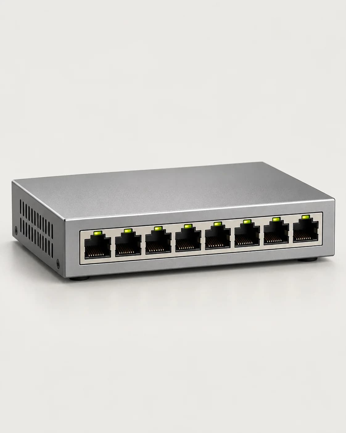 Compact 8-port Gigabit desktop network switch