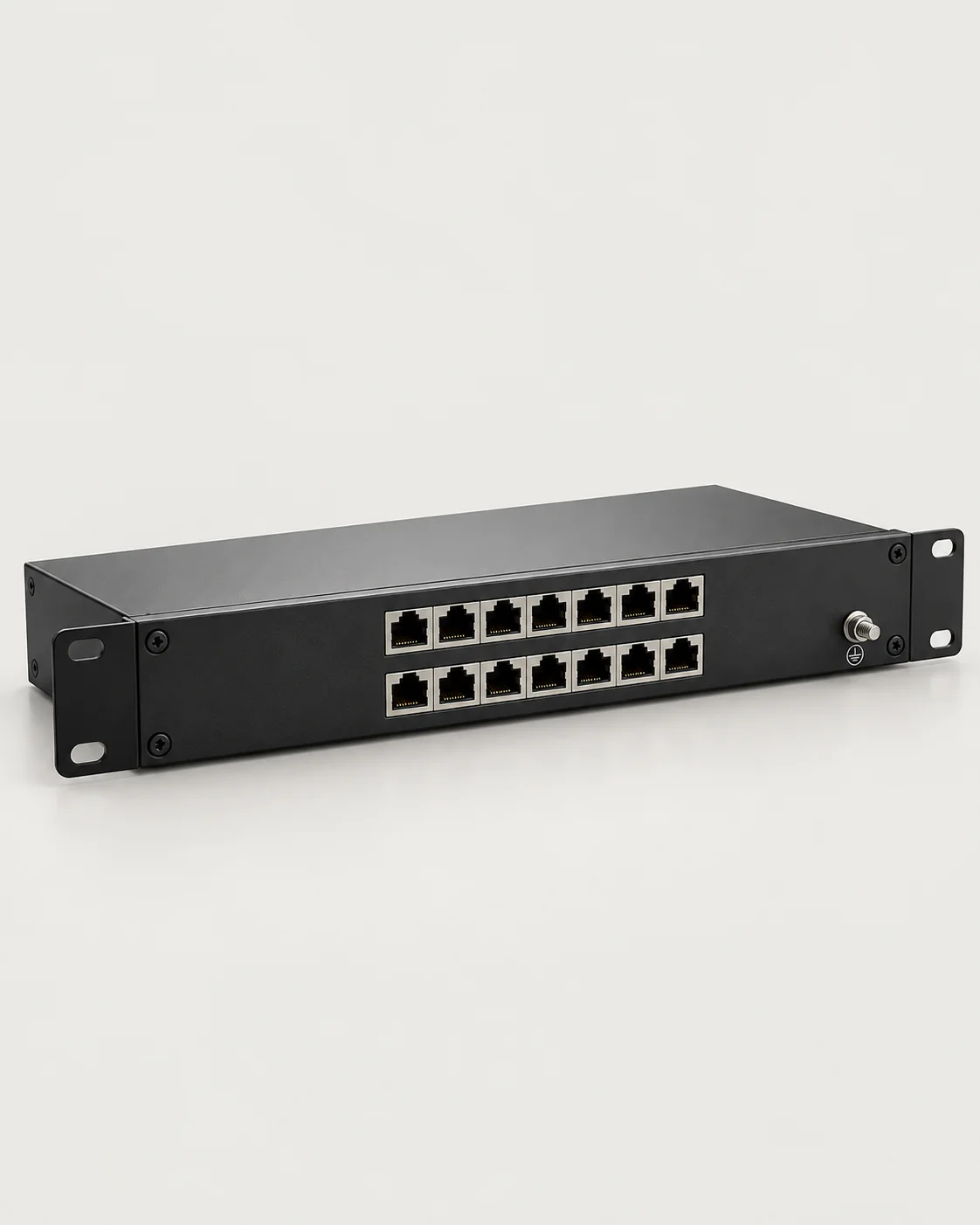 Rack-mount 8-port Ethernet PoE surge protector