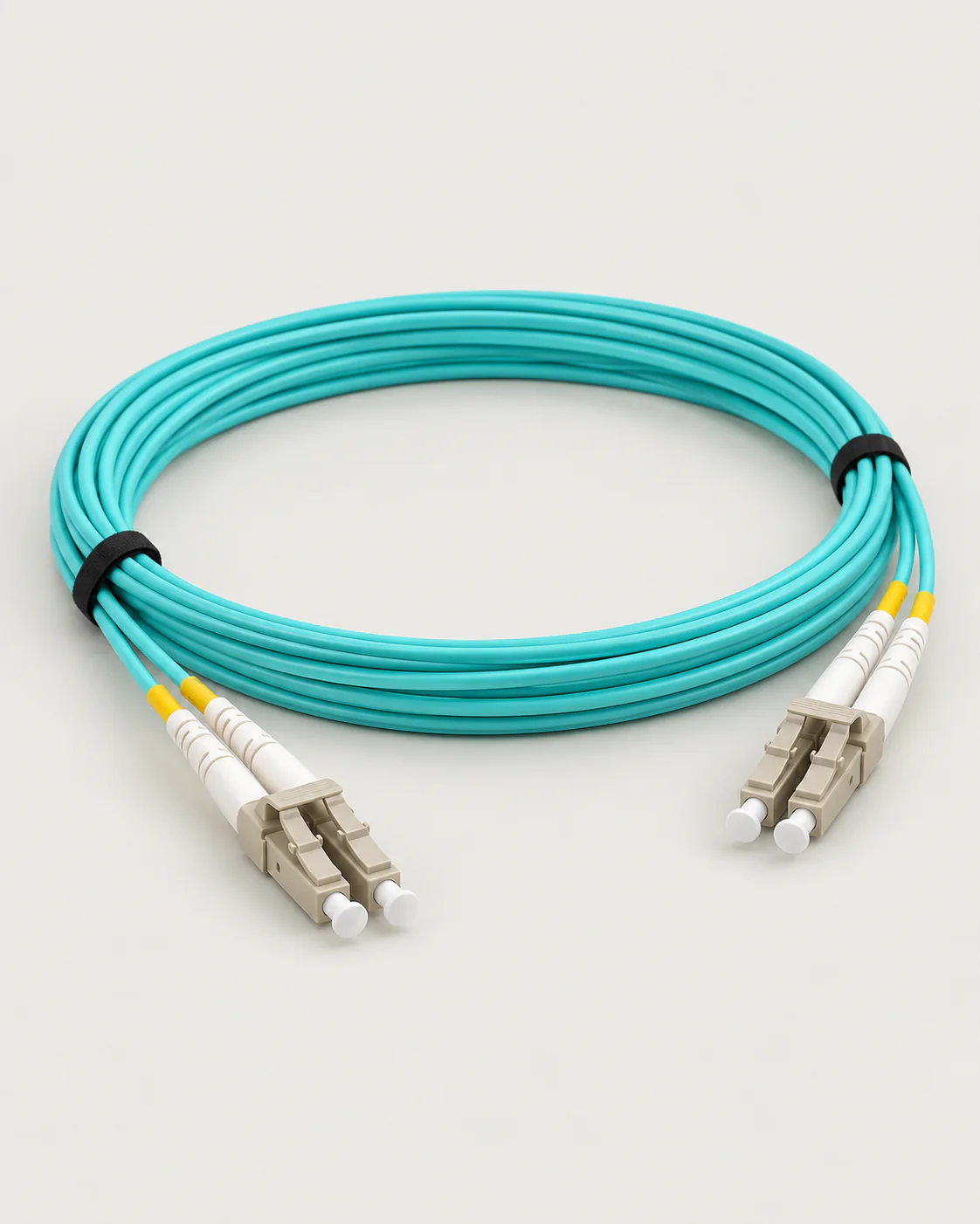 Aqua LC to LC OM3 fiber optic patch cord